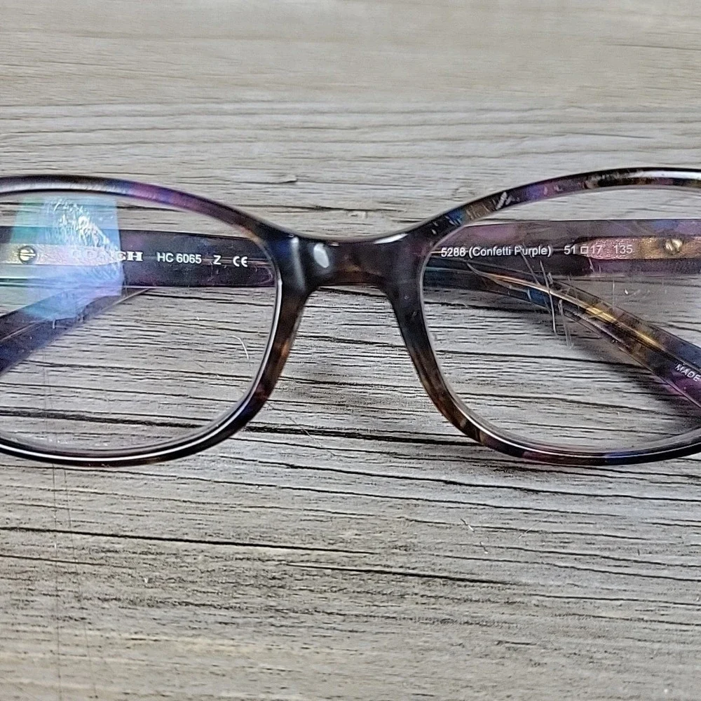 Coach Eyeglasses HC6065 5288 51-17-135 Confetti PURPLE FRAMES‎ ONLY